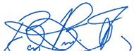The signature of Ben Vinson 3.
