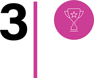 Number 3, a vertical line, and a trophy labeled with a star illustration are arranged in a row.