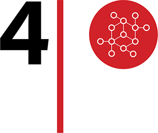 Number 4, a vertical line, and a molecular structure are arranged in a row.