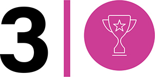 Number 3, a vertical line, and a trophy labeled with a star illustration are arranged in a row.